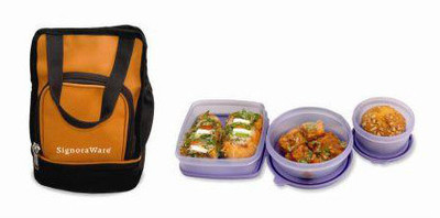 

Signoraware 536 3 Containers Lunch Box(850 ml), Purple