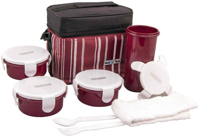 

Nayasa TOSTY XCLUSIVE 4 Containers Lunch Box(500 ml), Maroon