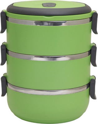

Easyhome Stainless Steel Round Triple Layer 3 Containers Lunch Box(2100 ml), Green