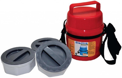 

Atam H-06 - Electra Lunch Box Plastic - 3 Container 3 Containers Lunch Box(180 ml), Red