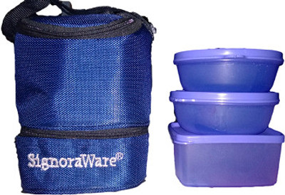 

Signoraware 533 3 Containers Lunch Box(1100 ml), Purple
