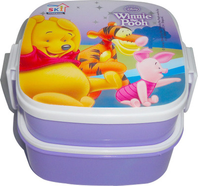 

SKI Winnie the Pooh 2 Containers Lunch Box(750 ml), Purple;white