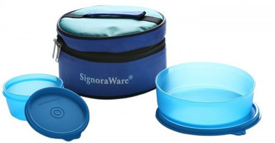 

Signoraware M528 2 Containers Lunch Box(750 ml), Blue