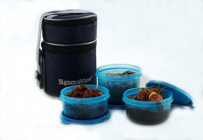 

Signoraware 538 3 Containers Lunch Box(1070 ml), Blue