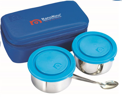

Nano Nine Midday 2pc. Meal Pack (350ml x 2) 2 Containers Lunch Box(520 ml), Blue