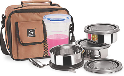 

Stenso Khaopiyo 3 Containers Lunch Box(900 ml), Brown