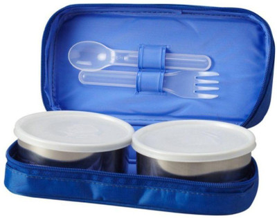 

Milton Xclusive 2 Mini Lunch 2 Containers Lunch Box(400 ml), Blue