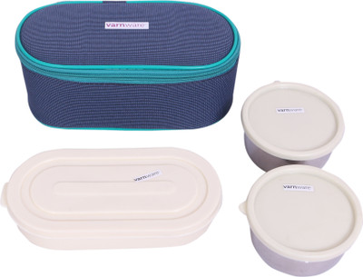 

Varnware VRNBLUBX003 3 Containers Lunch Box(750 ml), Blue