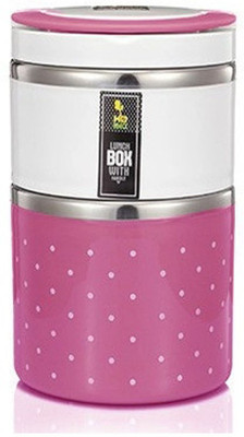 

Tulip Fashion Life Combo Double Layer 2 Containers Lunch Box(930 ml), Pink