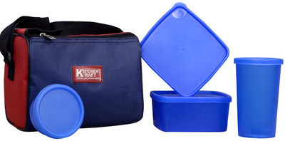 

Kitchen Kraft Blue_101 4 Containers Lunch Box(1000 ml), Multicolor