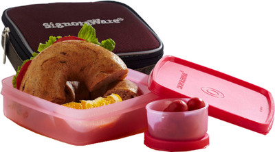

Signoraware 518 2 Containers Lunch Box(390 ml), Pink