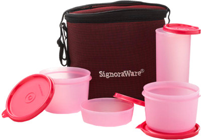 

Signoraware 521 4 Containers Lunch Box(1760 ml), Pink