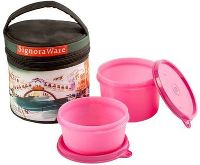 

Signoraware venice executive small with Bag 2 Containers Lunch Box(760 ml), Pink