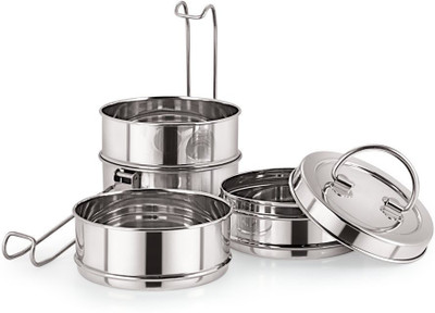 

Neelam Stainless Steel Tiffin Sada, 8x4 4 Containers Lunch Box(2000 ml), Silver
