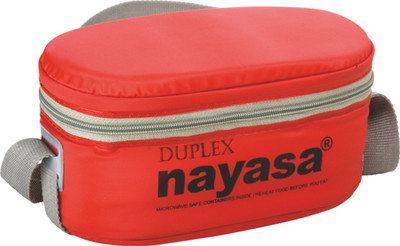 

Nayasa Duplex Red 3 Containers Lunch Box(350 ml)