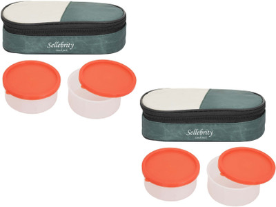 

Sellebrity Combo Mehndi 4 Containers Lunch Box(800 ml), Green