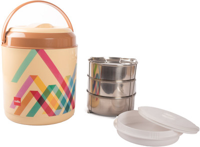 

Cello 134634 3 Containers Lunch Box(800 ml), Peach