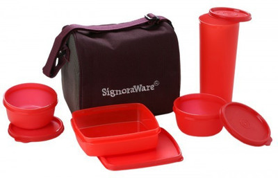 Signoraware Best Jumbo - Red 4 Containers Lunch Box(1250 ml)