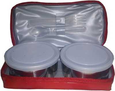 

Milton Exclusive Mini lunch 2 2 Containers Lunch Box(400 ml), Red