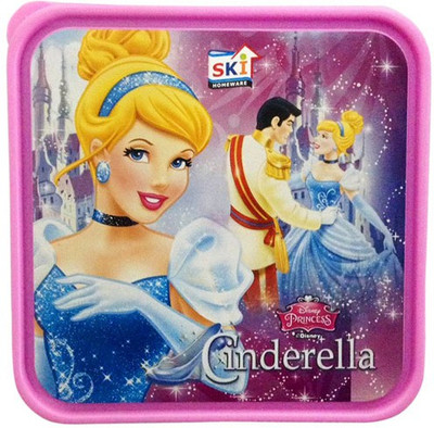 

Funcart Funcart Disney Cinderella Tiffin Set with fork 1 Containers Lunch Box(300 ml), Multicolor