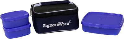 Signoraware Hot 'n' Cute 3 Containers Lunch Box(550 ml), Violet