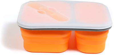 

Babyoodles Orange Twin Compartments Expandable Silicon Tiffin Box 1 Containers Lunch Box(1450 ml)