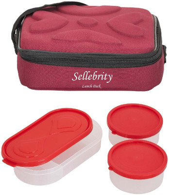 

Sellebrity Executive Andy Maroon 3 Containers Lunch Box(650 ml)