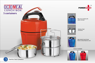 

Power Plus Power Plus Power Plus Octomeal Lunch Box 3 Containers Lunch Box(350 ml), Red