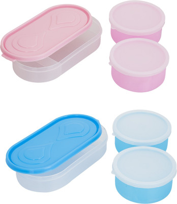 

Sellebrity Combo 6 Containers Lunch Box(1300 ml), Blue;pink