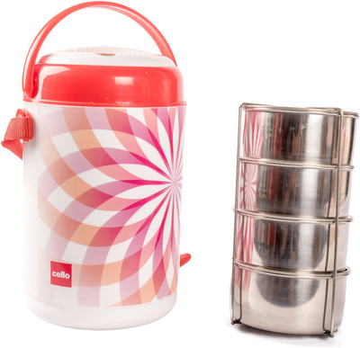 

Cello 134583 4 Containers Lunch Box(1000 ml), Red