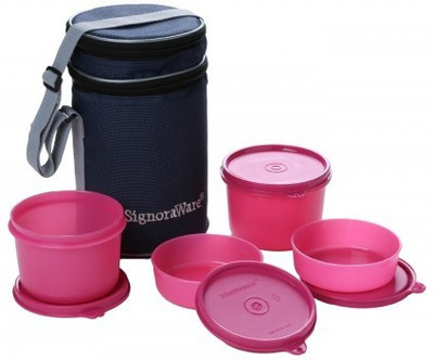 

Signoraware 509 4 Containers Lunch Box(1260 ml), Pink