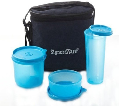 

Signoraware 522 3 Containers Lunch Box(700 ml), Blue