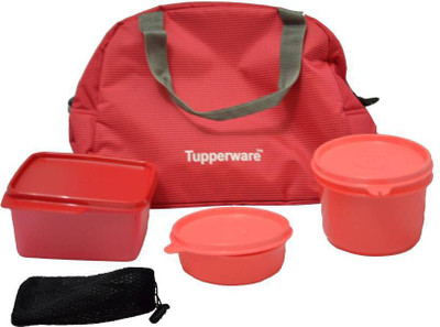 

Tupperware nice 3 Containers Lunch Box(900 ml), Red