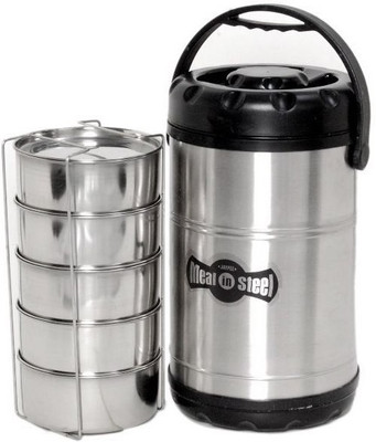 

Jaypee Meal 5 Containers Lunch Box(1000 ml), Silver