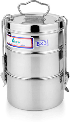

Airan 1285 3 Containers Lunch Box(750 ml), Steel