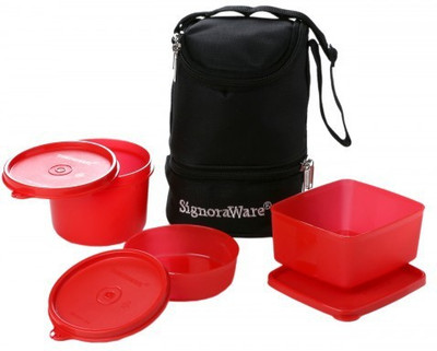 

Signoraware Trio - Red (1130ml) 3 Containers Lunch Box(1130 ml)