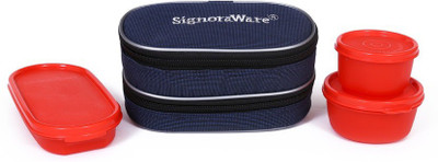 

Signoraware 532 Double Decker 3 Containers Lunch Box(530 ml), Red
