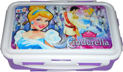 

SKI Cinderella 2 Containers Lunch Box(800 ml), Purple;white