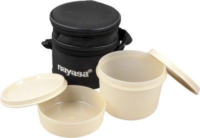 

Nayasa Ny-lb-01b small 2 Containers Lunch Box(200 ml), Black