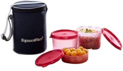 

Signoraware 516 3 Containers Lunch Box(1000 ml), Pink