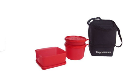 

Tupperware Red Trendy 3 Containers Lunch Box(1100 ml)