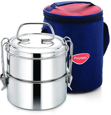 

Praylady Hot Cold 2 Containers Lunch Box(800 ml), Silver