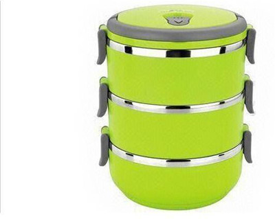 

HealthIQ GR-3LR 3 Containers Lunch Box(1500 ml), Green