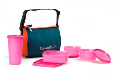 

Signoraware Best Sapphire 4 Containers Lunch Box(980 ml), Pink