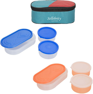 

Sellebrity Combo 31 Green 6 Containers Lunch Box(1300 ml), Multicolor