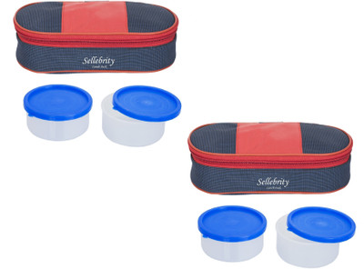 

Sellebrity Combo Royal Red Blue 4 Containers Lunch Box(800 ml), Blue;red