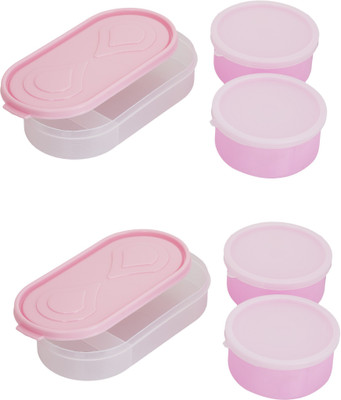 Carrolite Container - 1300 ml Plastic Grocery Container(Pack of 6, Pink)