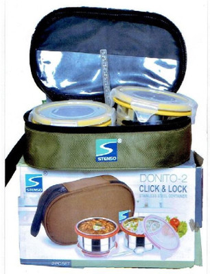 Stenso Donito-2 2 Containers Lunch Box(250 ml), Black;blue