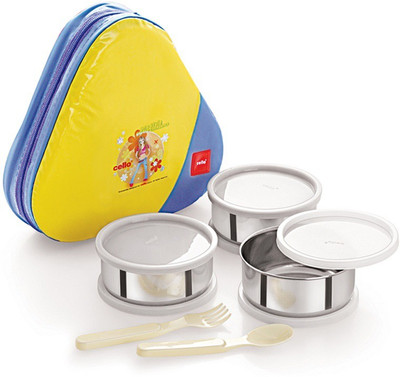 

Cello World Eat And Eat 3 Containers Lunch Box(550 ml), Multicolor