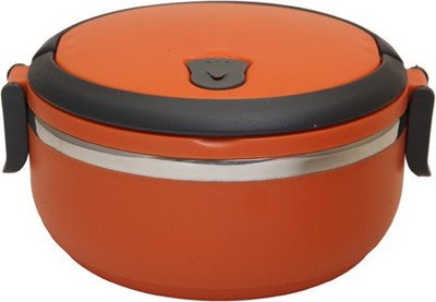 Dragon Easy Lock Stainless Steel Single Layer 1 Container Lunch Box 1 Containers Lunch Box(700 ml), Orange